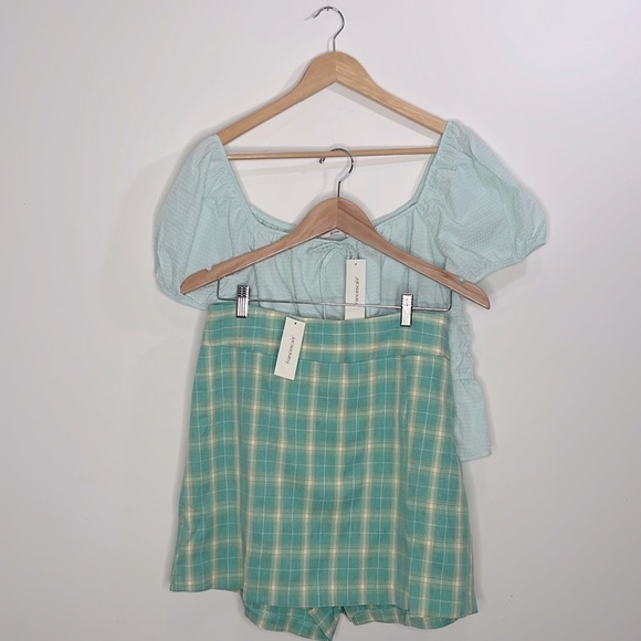 Francesca’s Collections Womens dress Tops and skort bundle lime green size Large - Picture 10 of 10